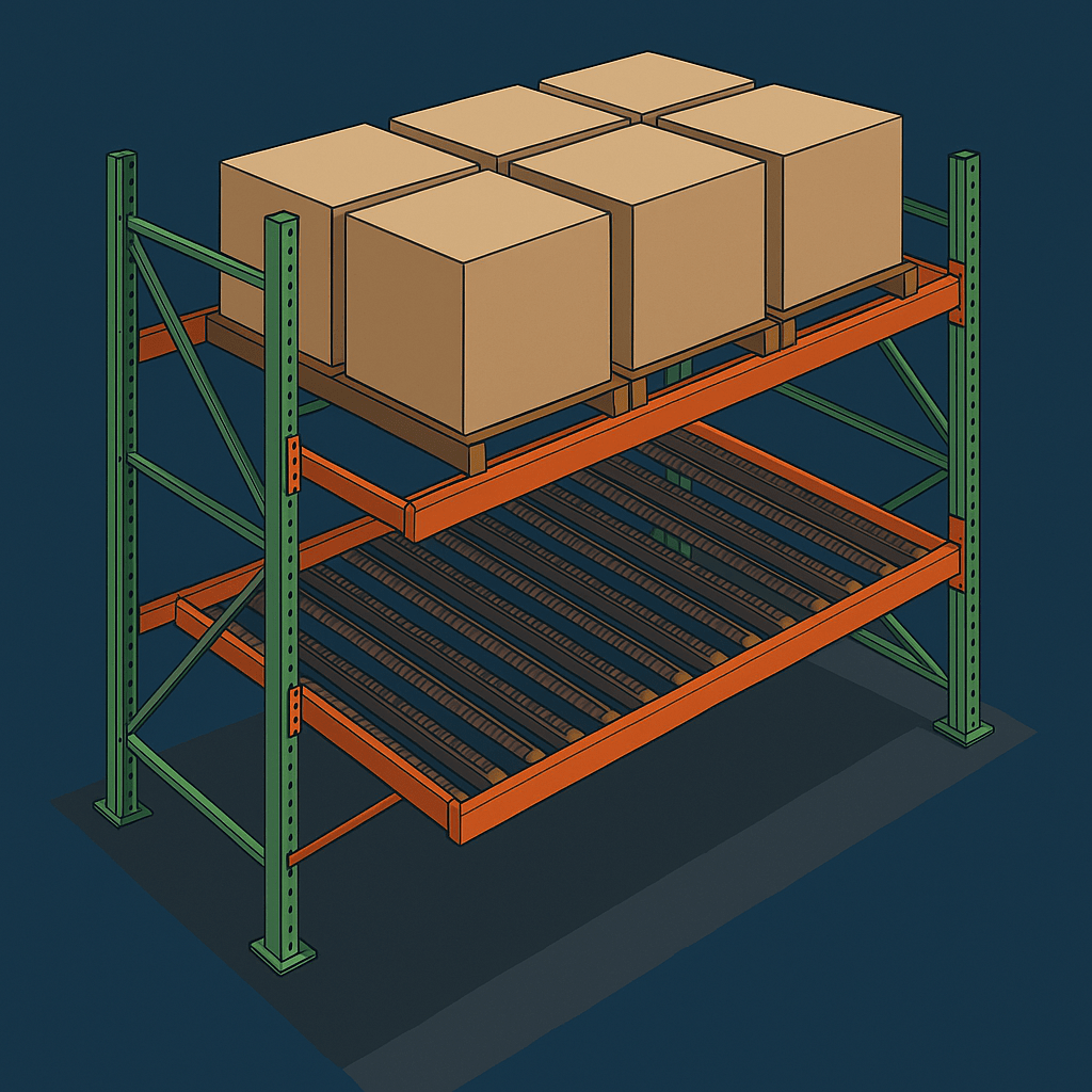 Selective Pallet Rack + Carton Flow Hybrid