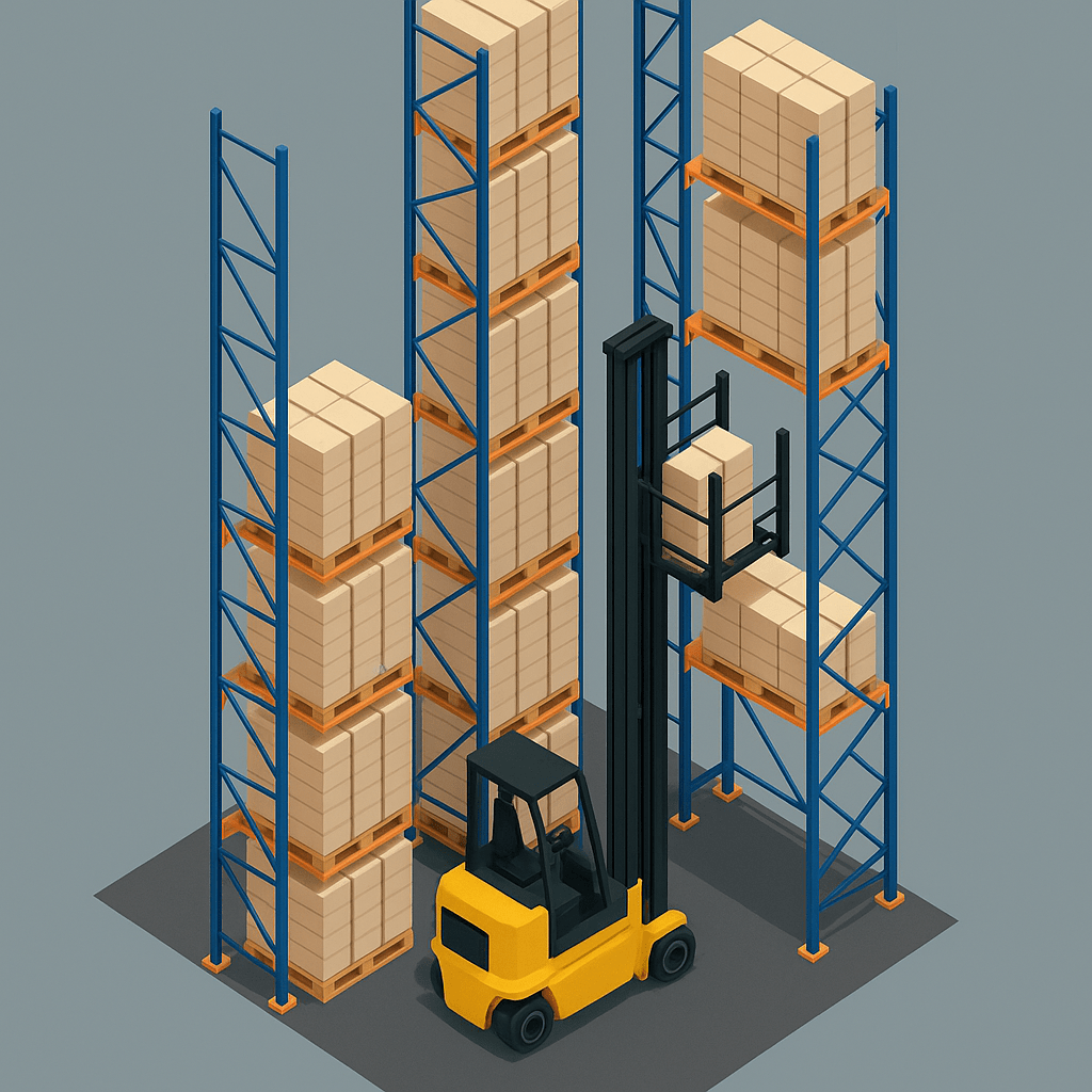 Narrow-Aisle, High-Rise with VNA Trucks